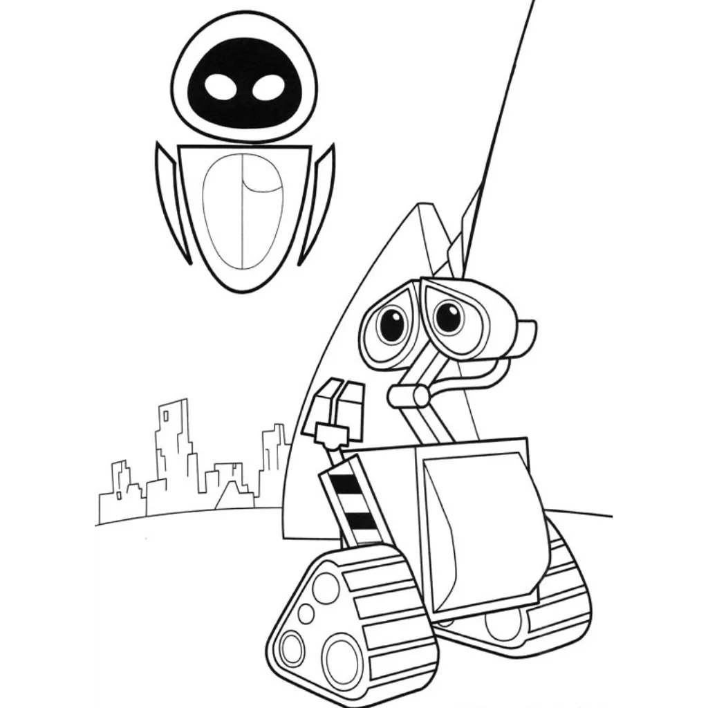 WALL E 5 para colorear para niño para imprimir