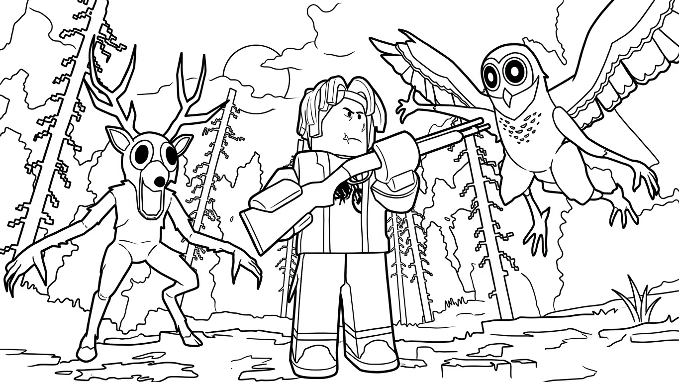 99 Noches en el Bosque Para Colorear para colorear para niño para imprimir