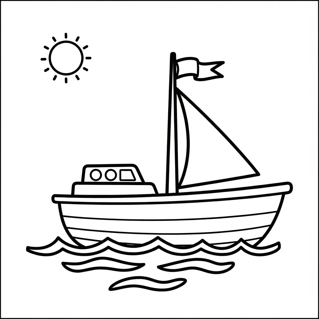 Barcos Para Colorear para dibujar en línea