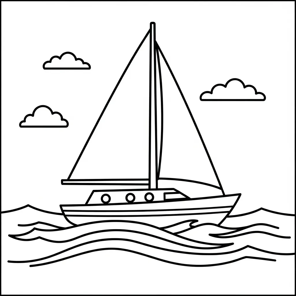 Barcos Para Colorear para colorear educativo para niño