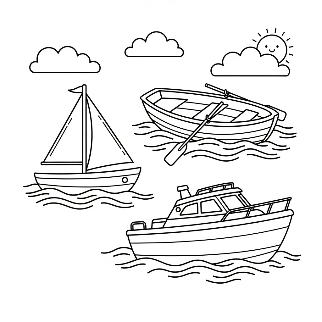 Barcos Para Colorear para colorear para niños para imprimir