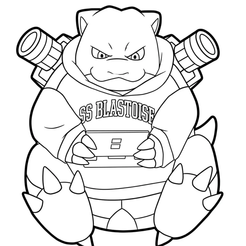 Blastoise 1 para colorear para imprimir para niño de 9 años