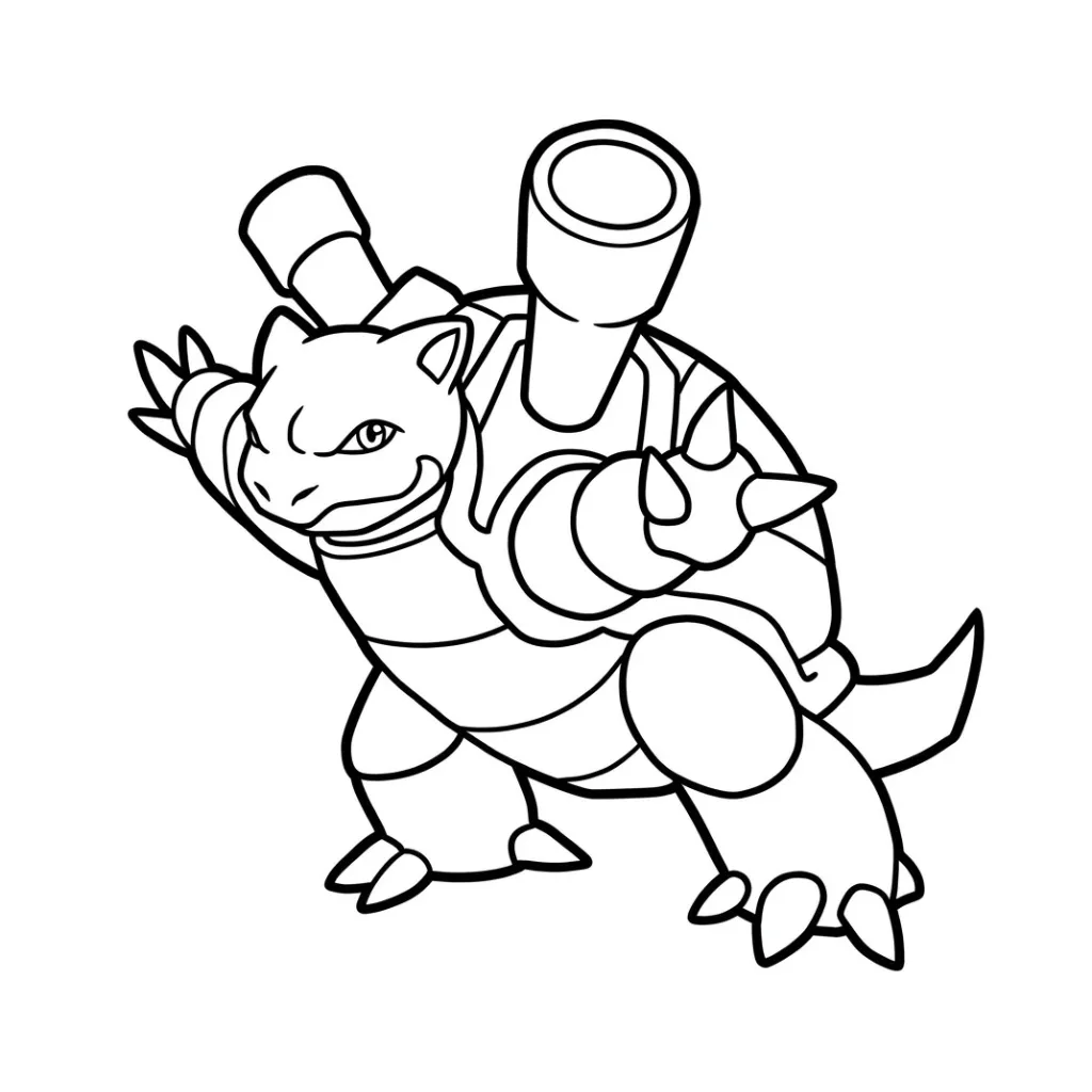 Blastoise 13 para colorear para niño de 5 años