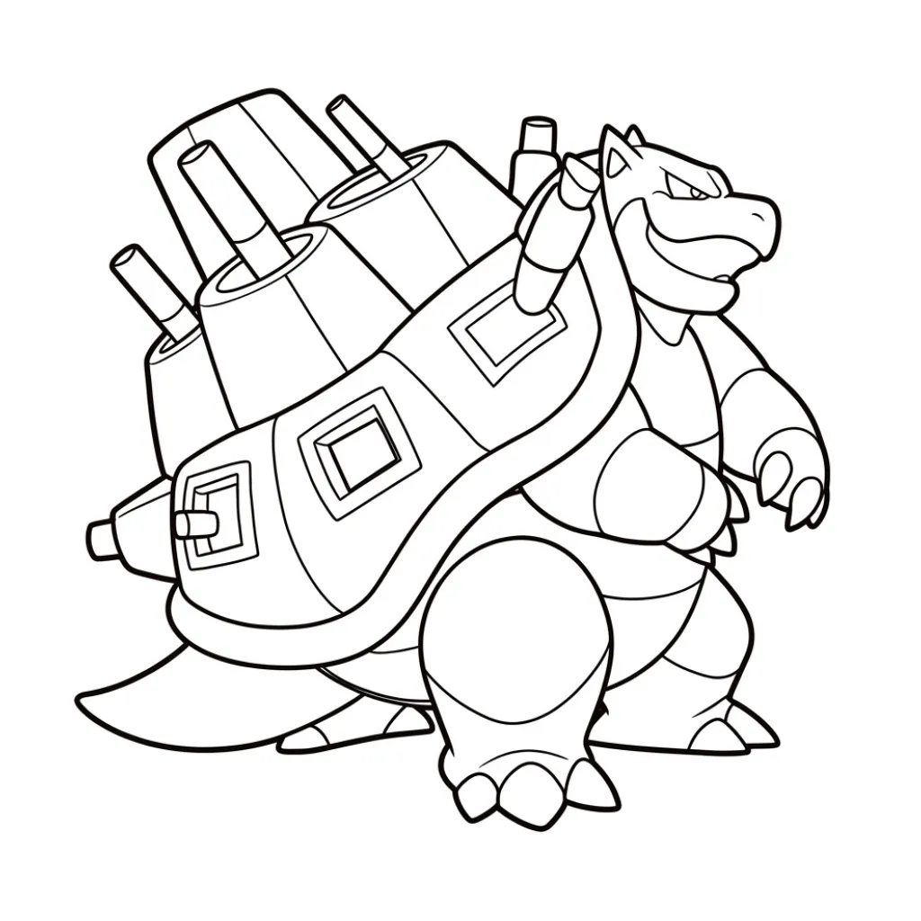 Blastoise 15 para colorear para imprimir para niño de 9 años
