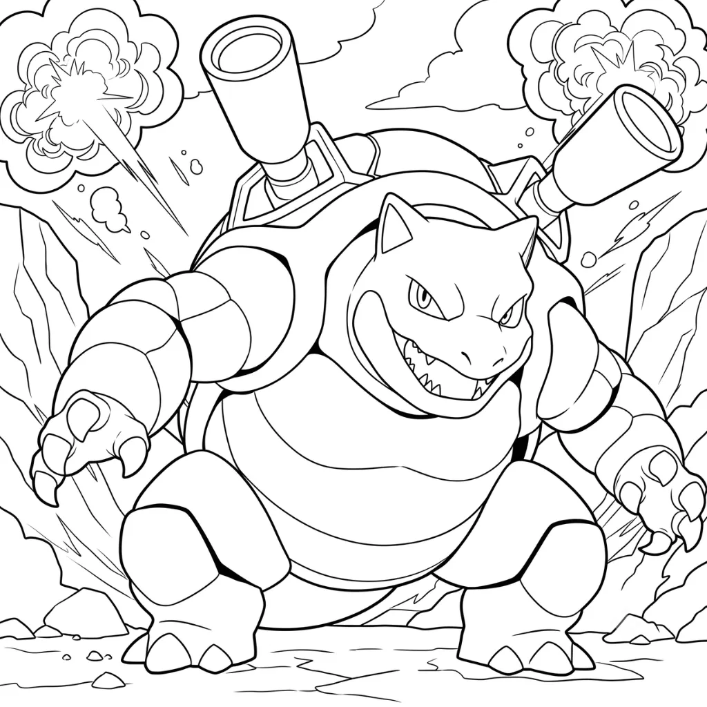 Blastoise 2 para colorear para niño de para imprimir