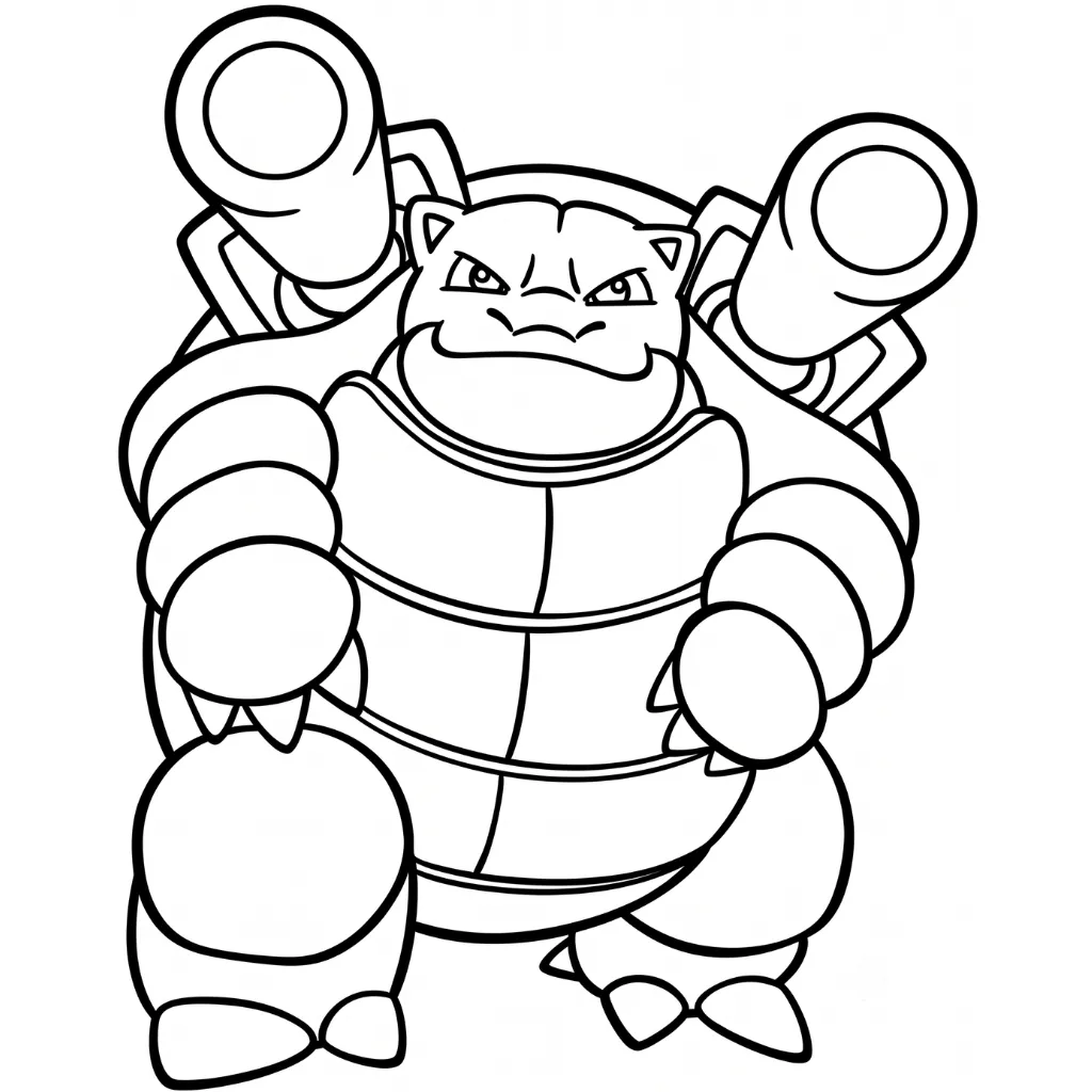 Blastoise 3 para colorear para imprimir para niño de 10 años