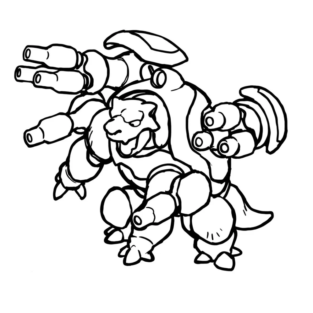 Blastoise 4 de niño para colorear para imprimir