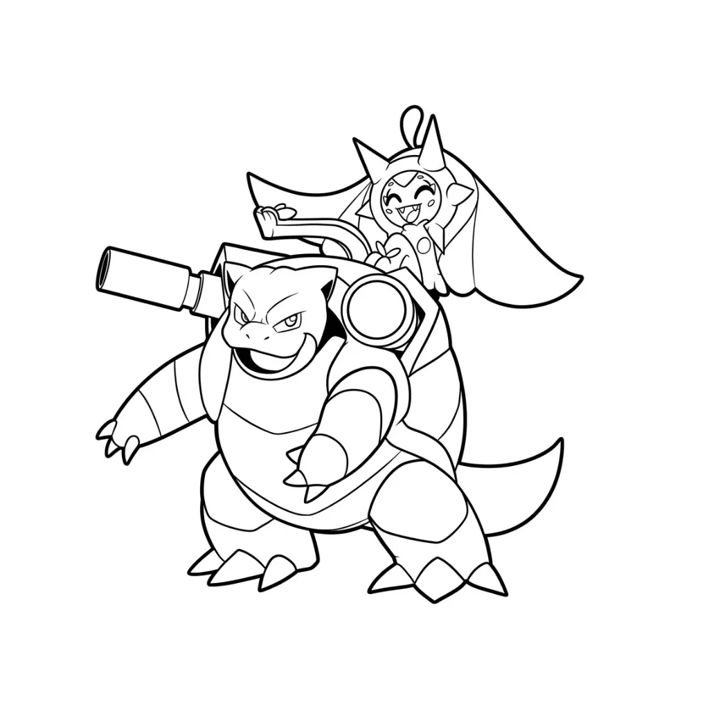 Blastoise 6 para colorear para imprimir para niño de 10 años