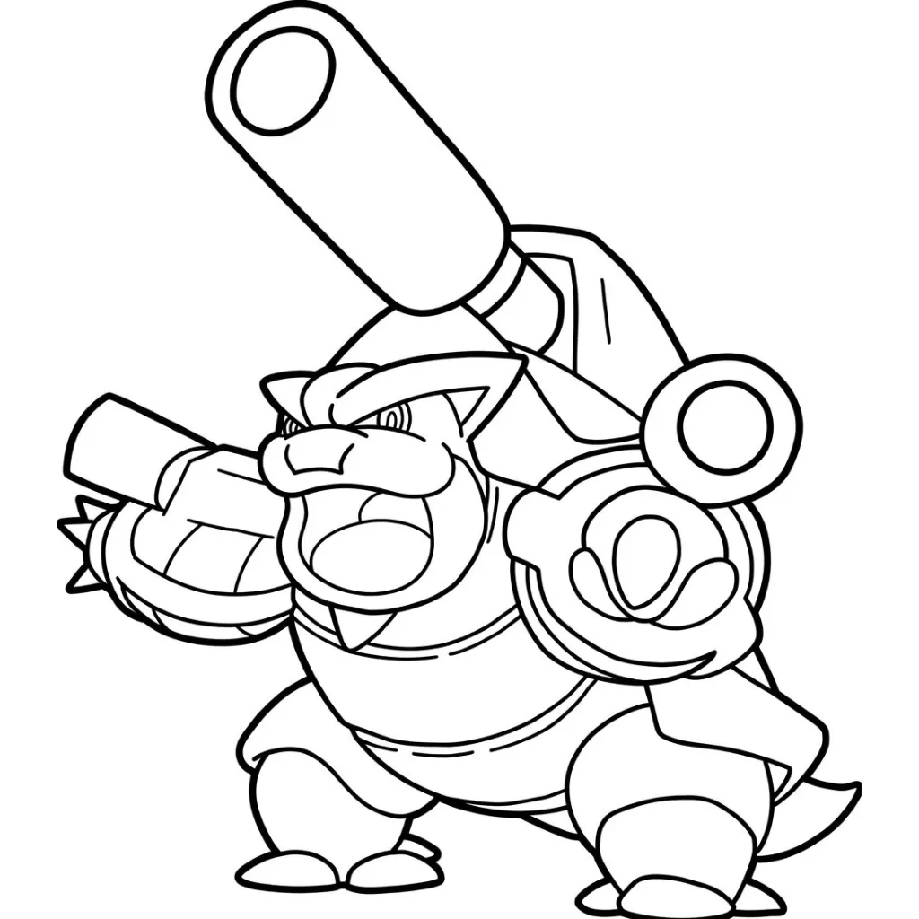 Blastoise 7 para colorear para bebé para imprimir