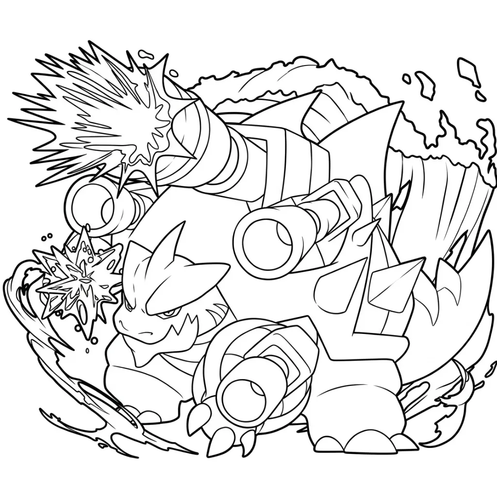 imprimir Blastoise 9 para colorear