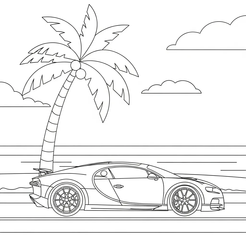Bugatti 1 para colorear para bebé para imprimir