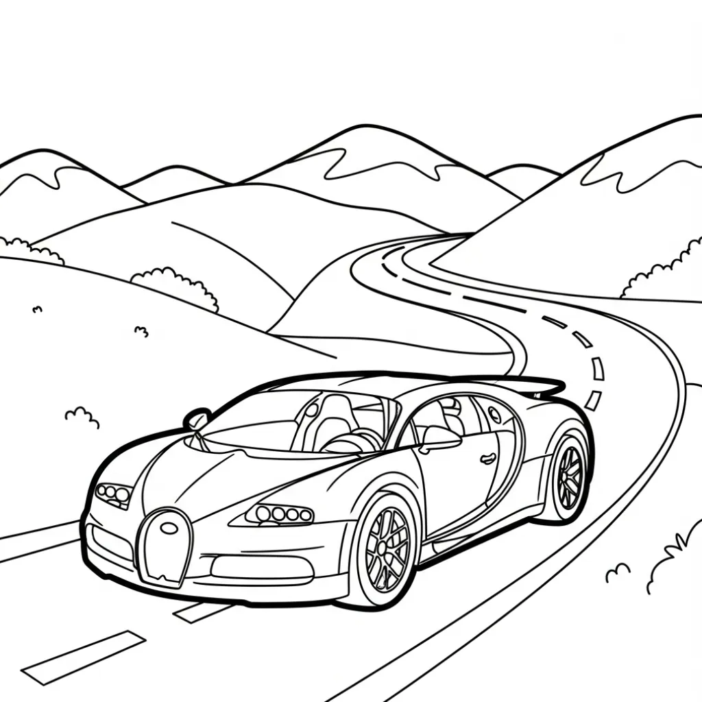 Bugatti 10 para colorear y dibujo para imprimir