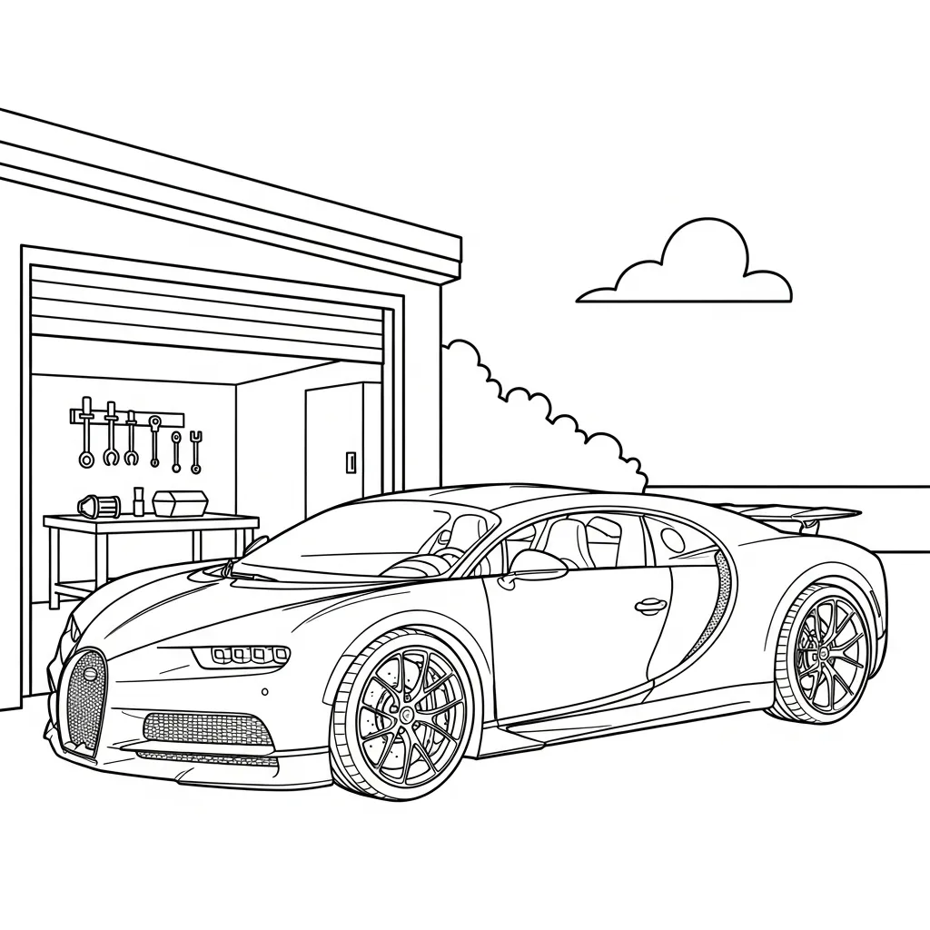 imprimir Bugatti 16 para colorear