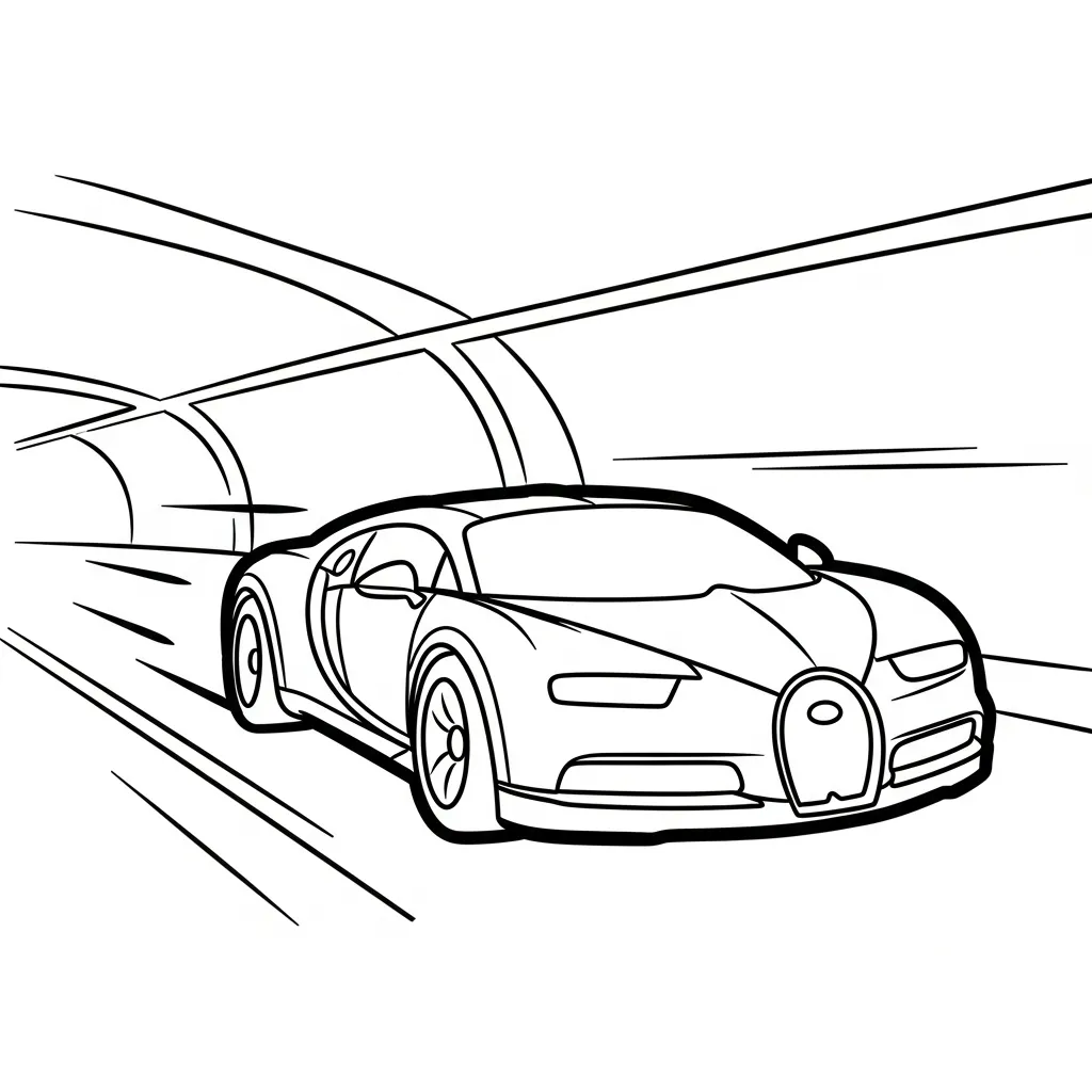 Bugatti 18 para colorear para niño gratis