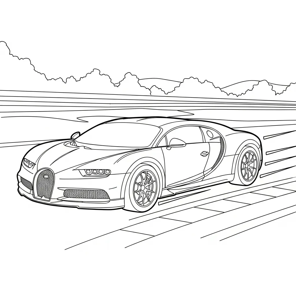 imprimir Bugatti 19 para colorear para niño