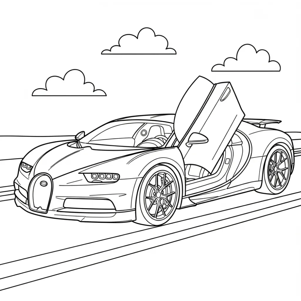 Bugatti 20 para colorear en línea gratis