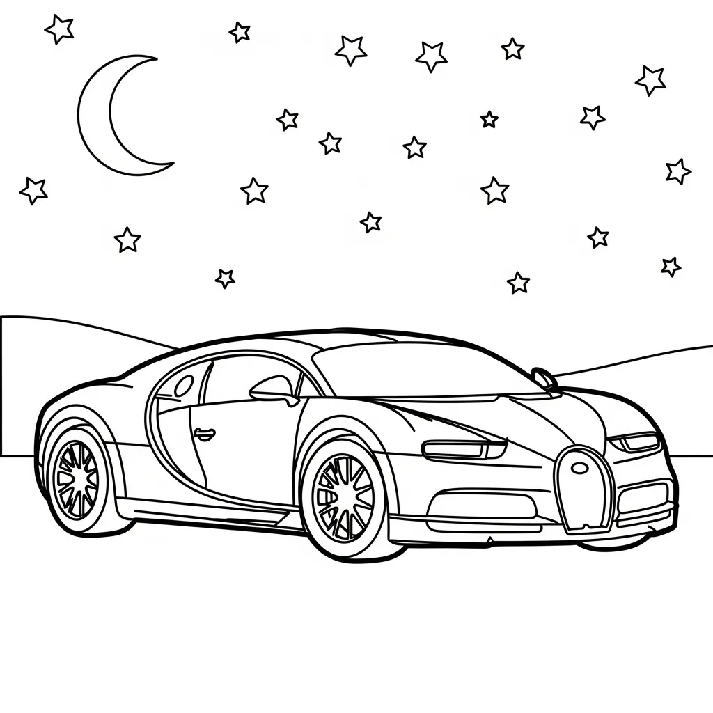Bugatti 22 para colorear gratis para niños