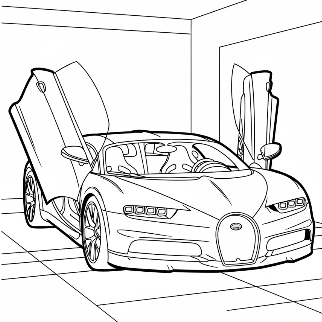Bugatti 26 para colorear para niño gratis