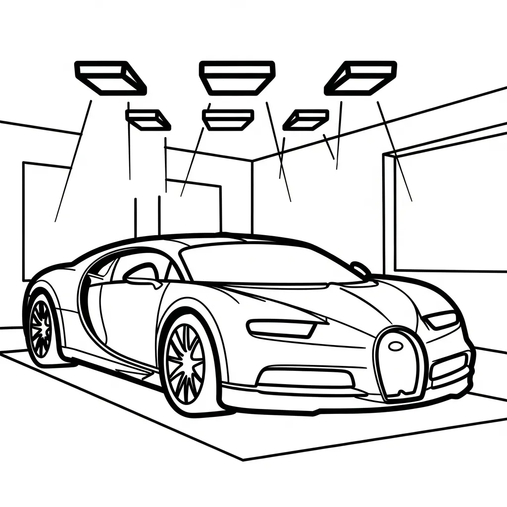 Bugatti 27 para colorear para niño para imprimir gratis