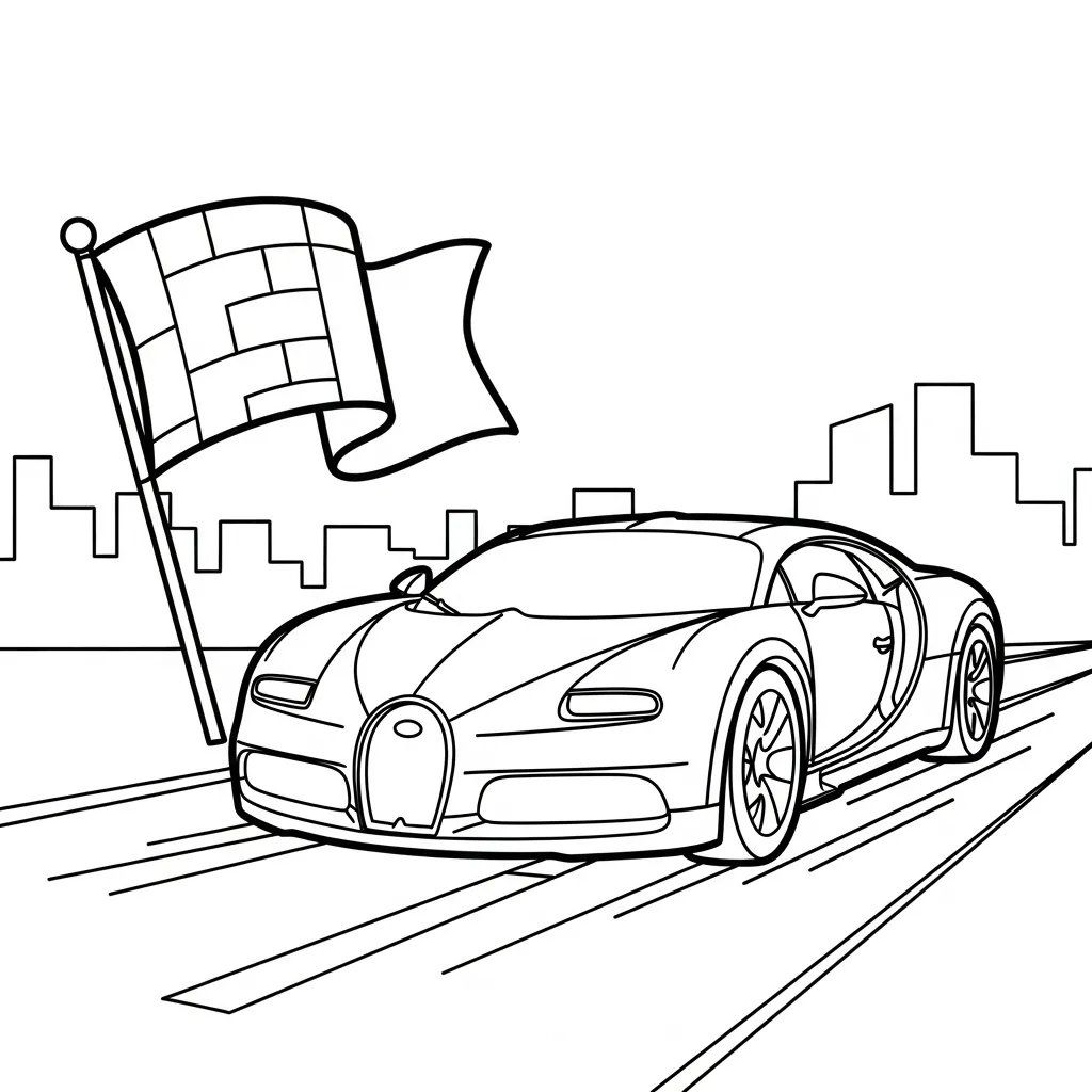 Bugatti 29 para colorear para niño de 3 años