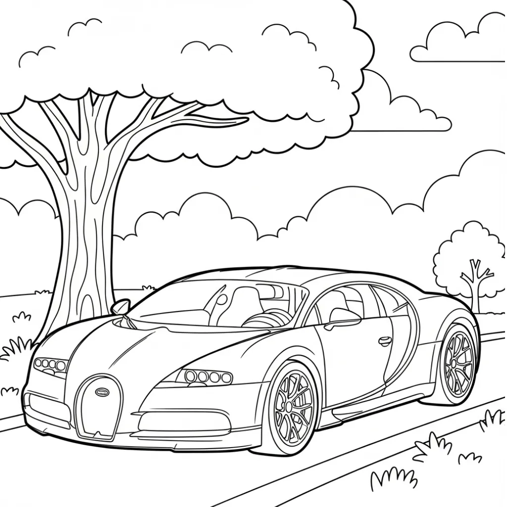 imprimir Bugatti 3 para colorear