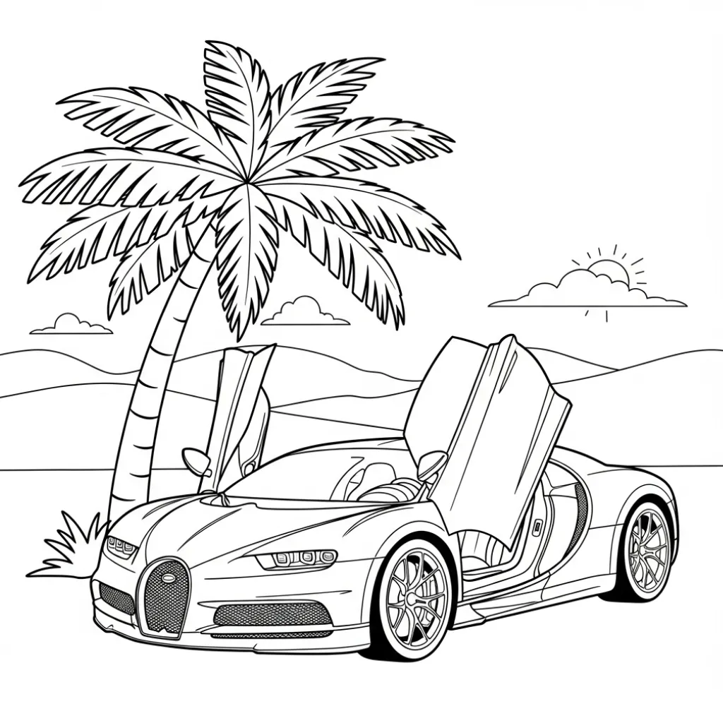 Bugatti 4 para colorear para niño