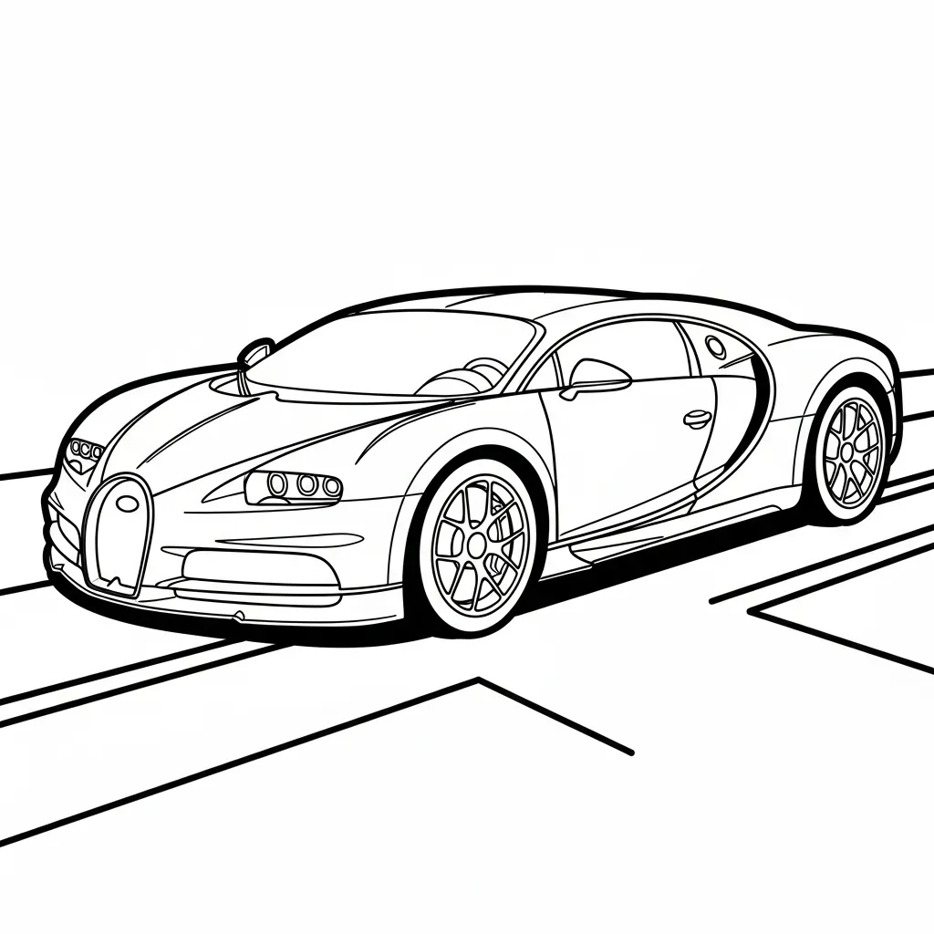 Bugatti 5 para colorear para niño de 4 años