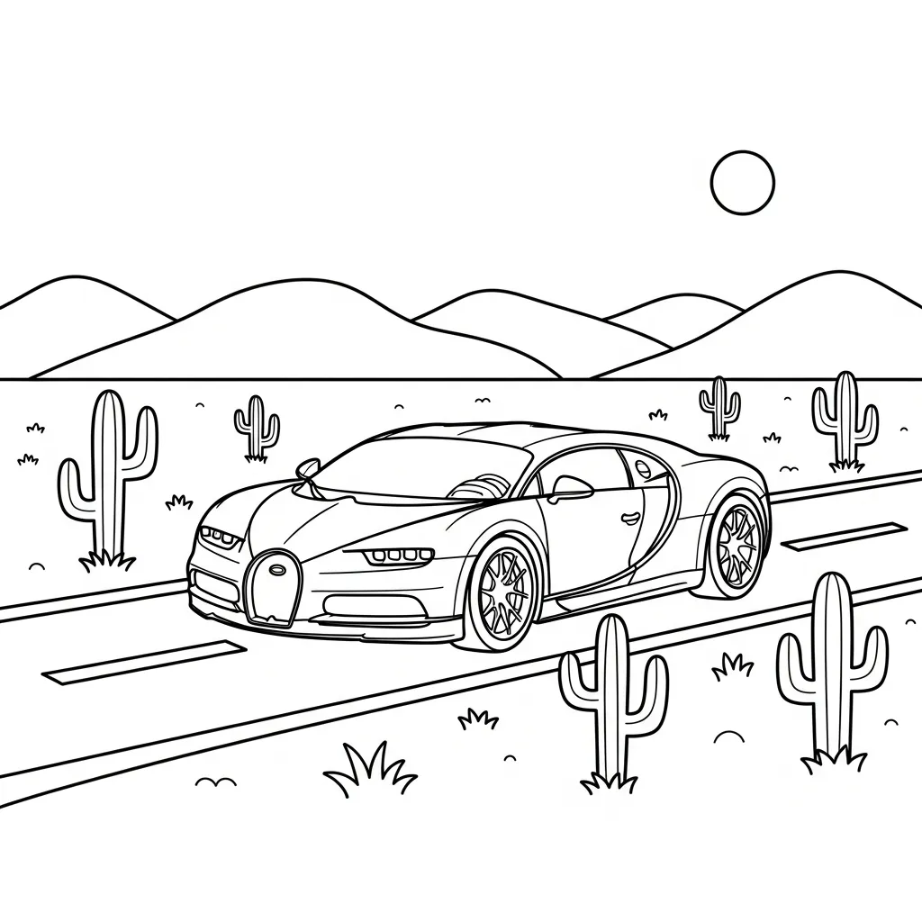 Bugatti 6 para colorear y recortar