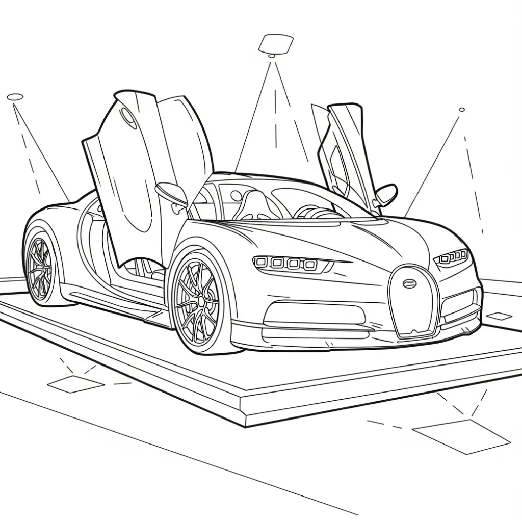 imprimir Bugatti 7 para colorear para niño