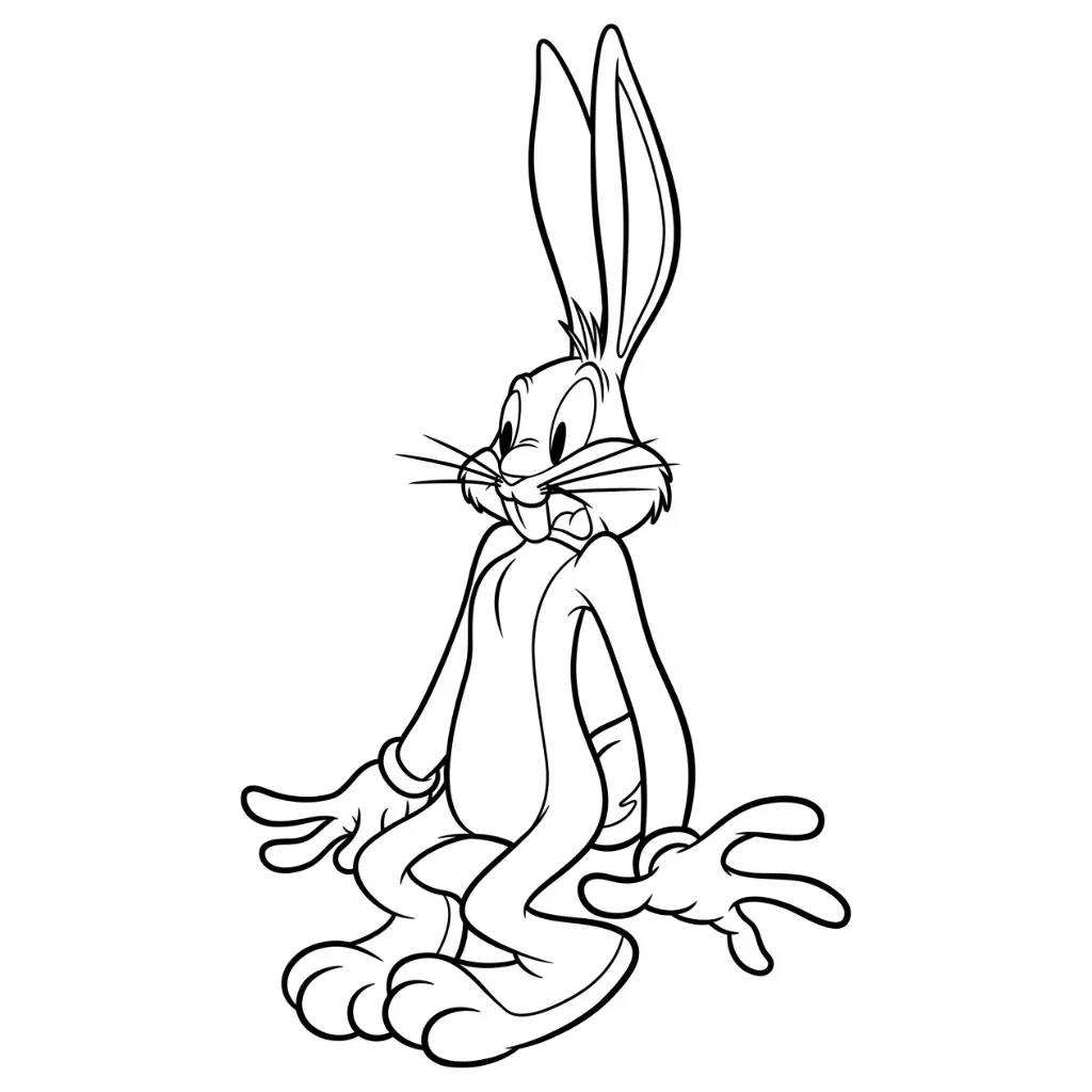 Bugs Bunny 1 para colorear para niño de 5 años