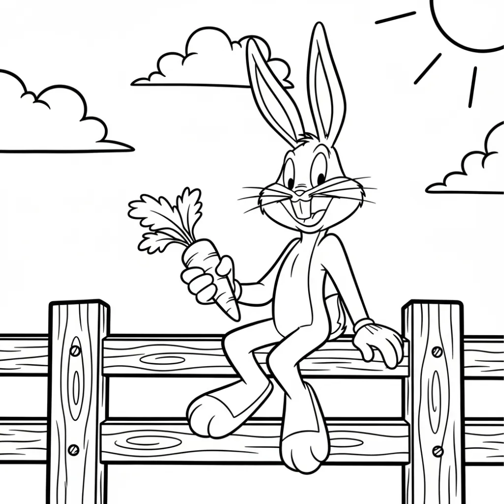 Bugs Bunny 17 para colorear para niño de para imprimir