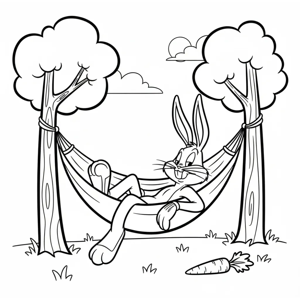 Bugs Bunny 18 para colorear gratis para imprimir
