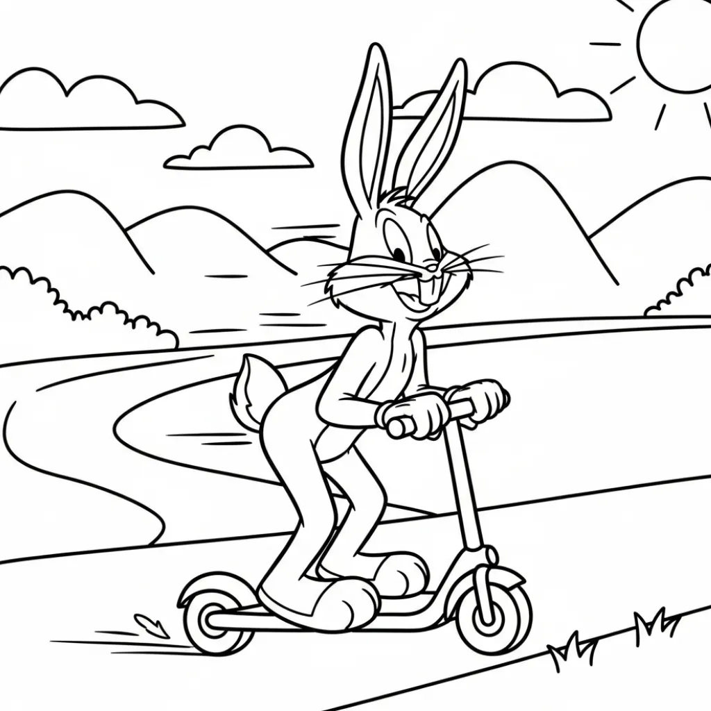Bugs Bunny 19 para colorear para niño de 4 años