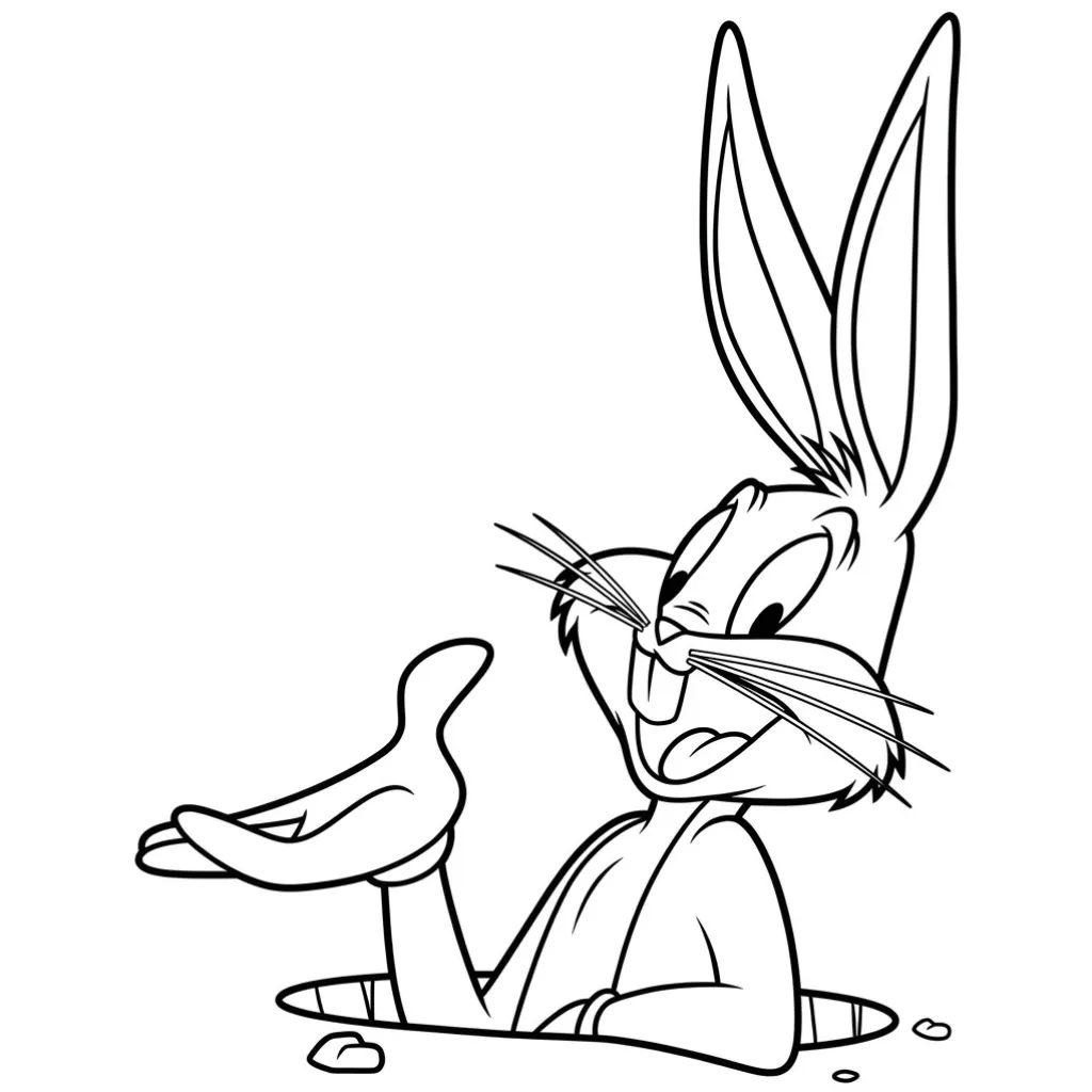 Bugs Bunny 3 para colorear para niños para descargar