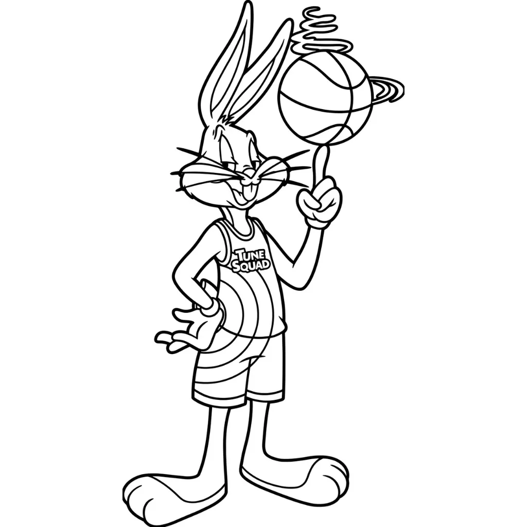 Bugs Bunny 5 para colorear para niño para imprimir