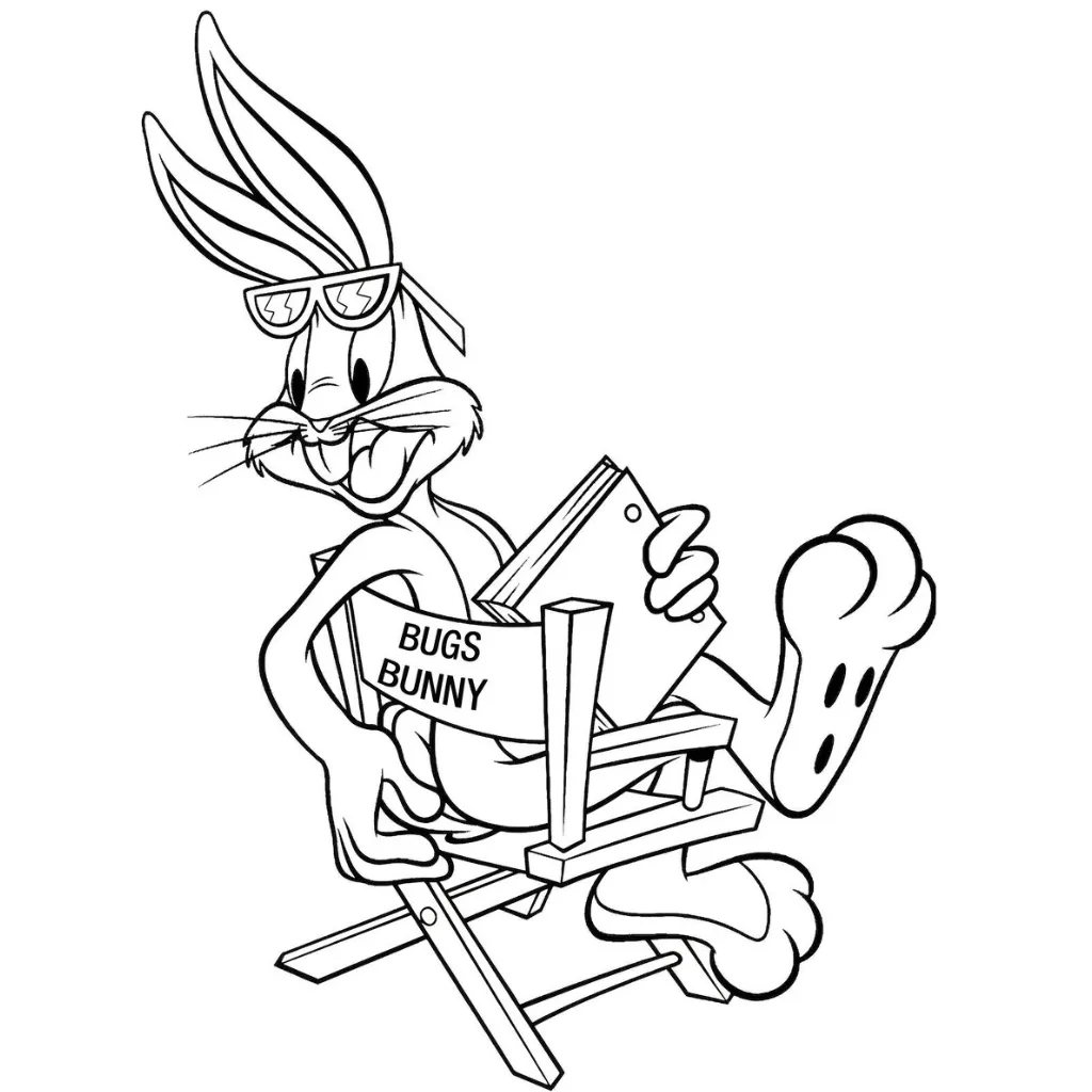 Bugs Bunny 6 para colorear gratis para niños