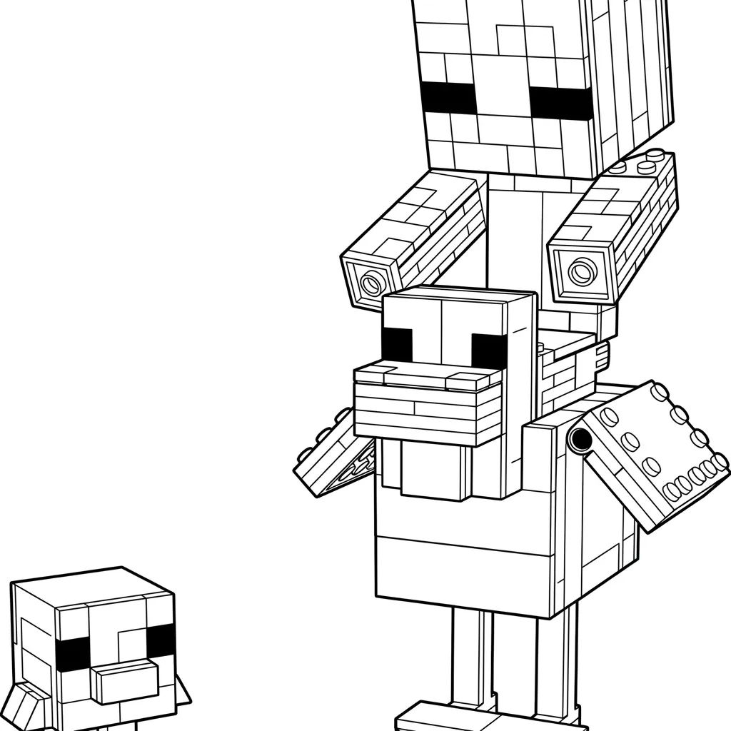 imprimir Chicken Jockey 3 para colorear para niño