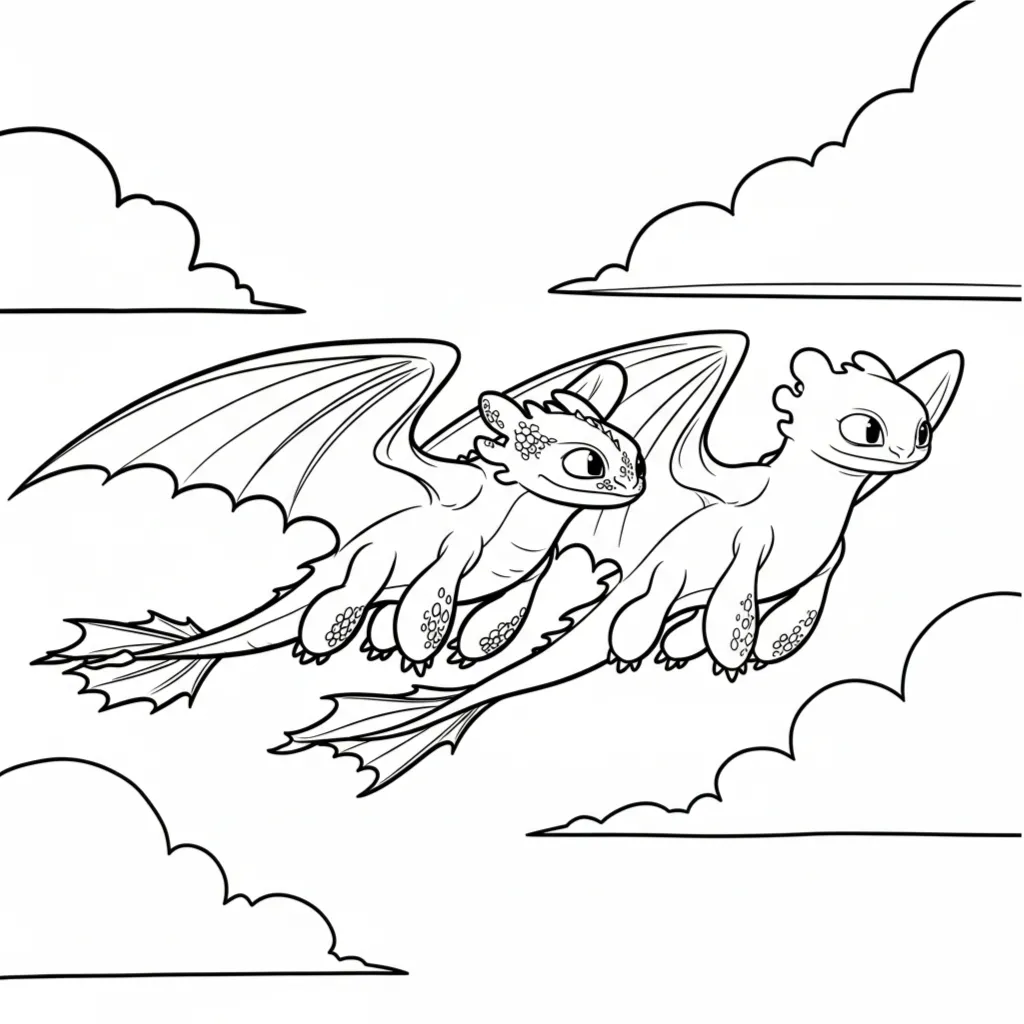Cómo Entrenar A Tu Dragón 10 para colorear para niño de 6 años