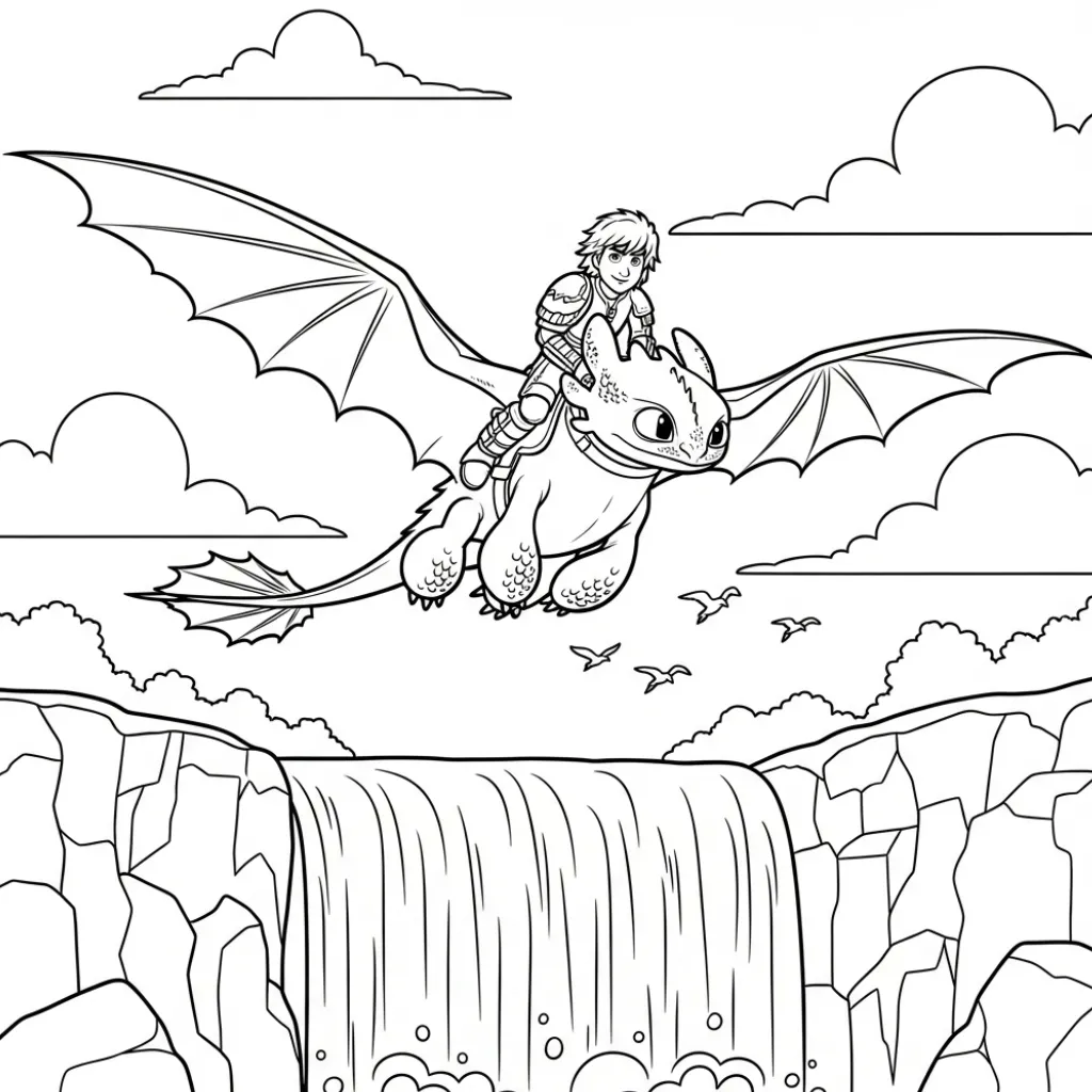 Cómo Entrenar A Tu Dragón 12 para colorear y recortar