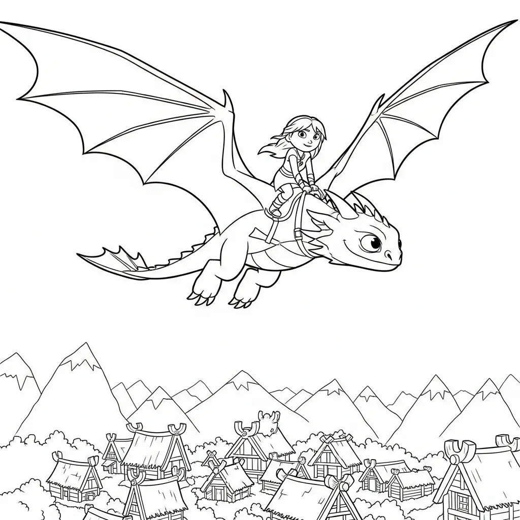 Cómo Entrenar A Tu Dragón 13 para colorear y aprendizaje