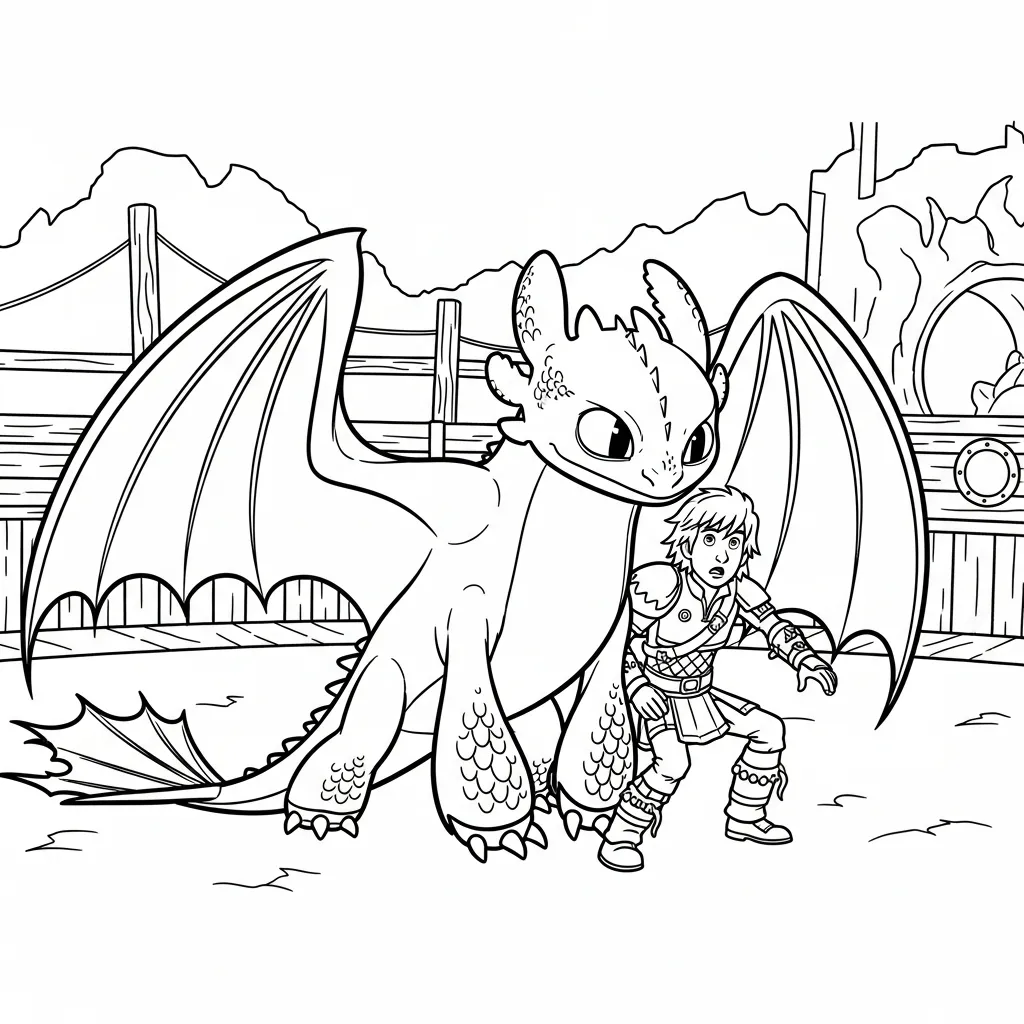 Cómo Entrenar A Tu Dragón 14 para colorear para niño de 6 años