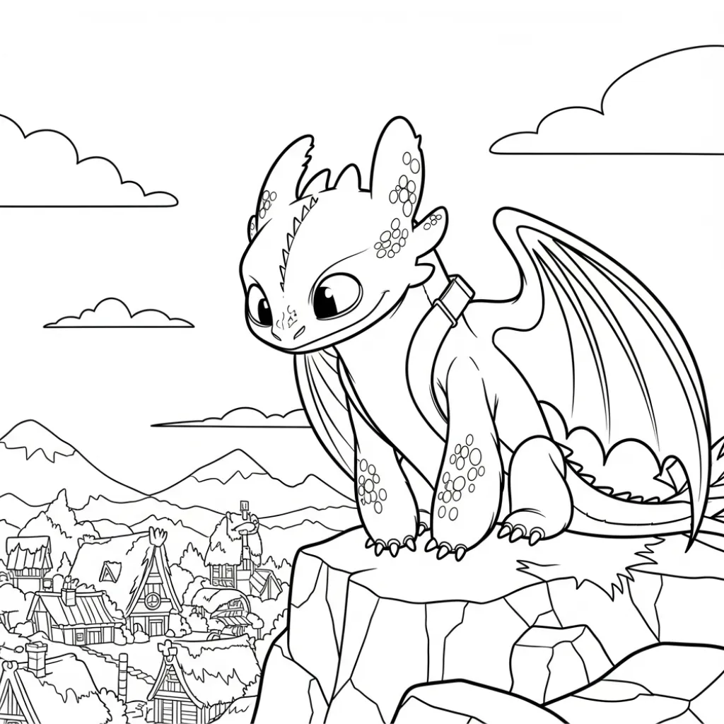Cómo Entrenar A Tu Dragón 15 para colorear para imprimir gratis