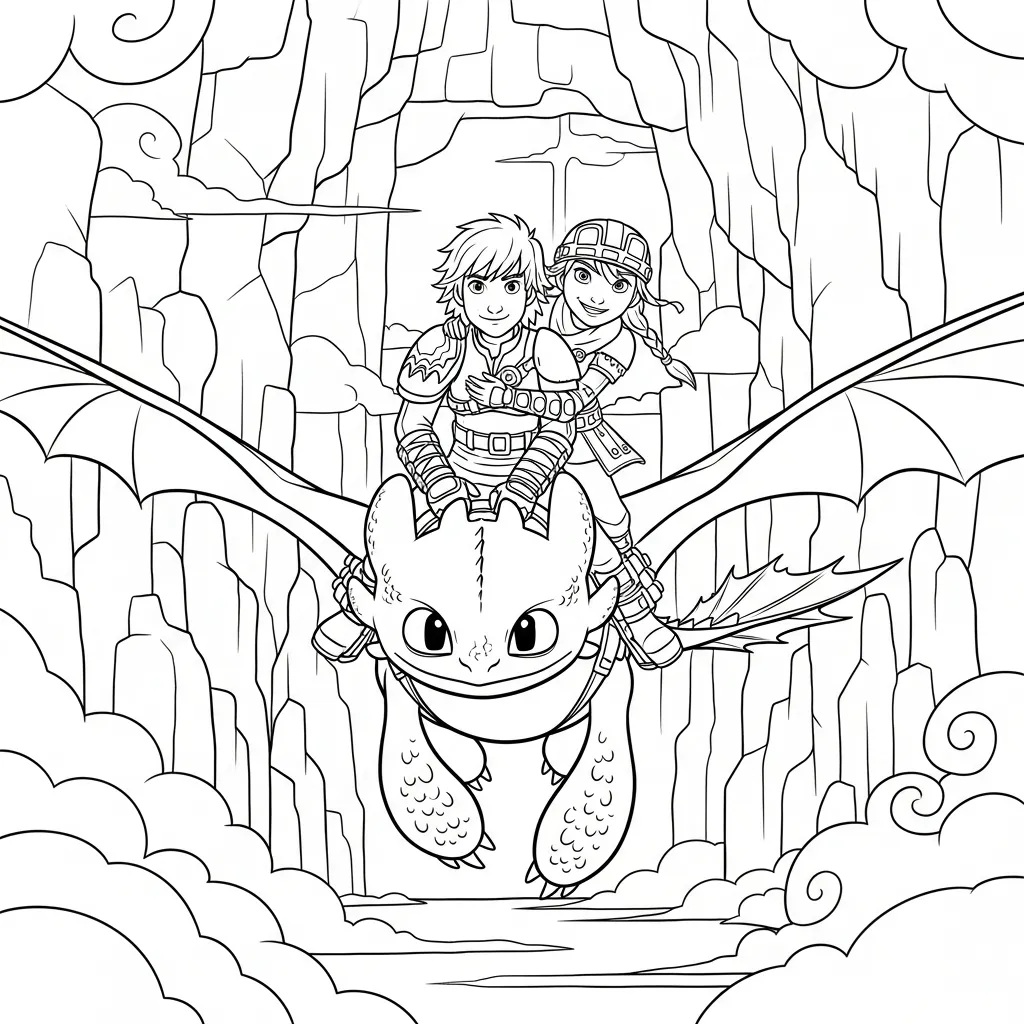 Cómo Entrenar A Tu Dragón 19 para colorear para niño de para imprimir