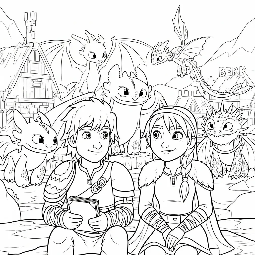 Cómo Entrenar A Tu Dragón 20 para colorear de para niños