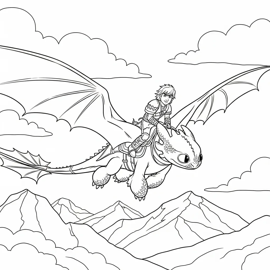 Cómo Entrenar A Tu Dragón 22 para colorear para niño de 2 años