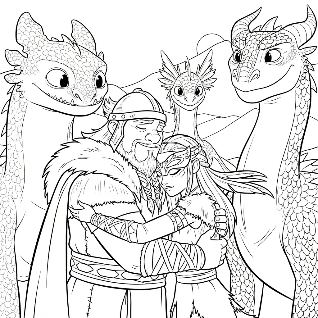Cómo Entrenar A Tu Dragón 24 para colorear y dibujo para imprimir