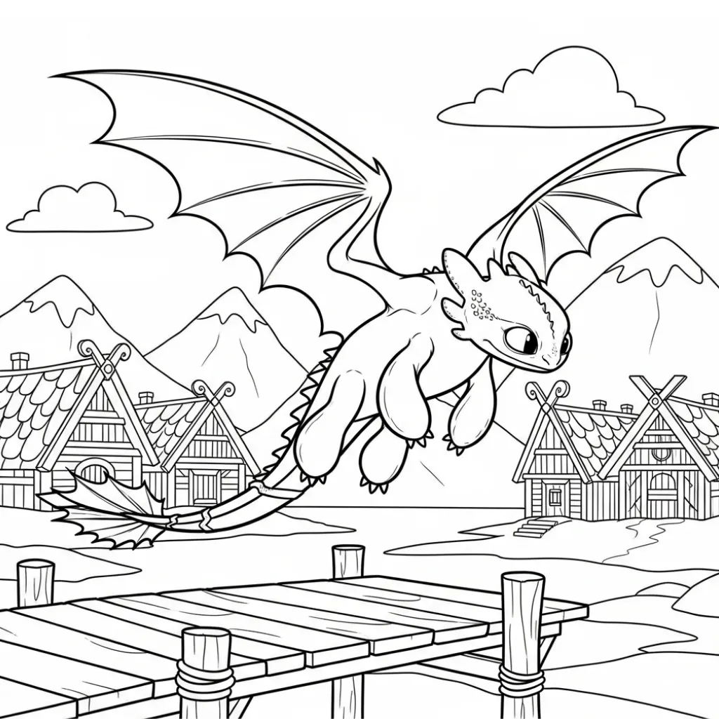 Cómo Entrenar A Tu Dragón 5 para colorear y recortar para imprimir