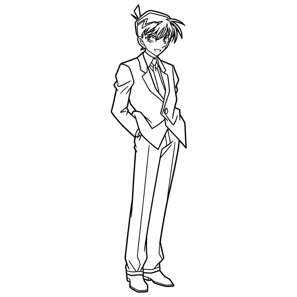 Conan 28 para colorear para imprimir kawaii