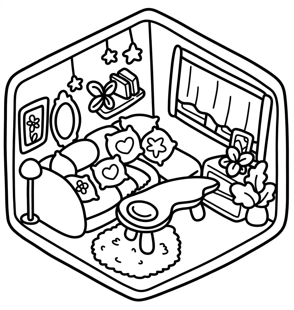 Cozy Corner 16 para colorear gratis para niños