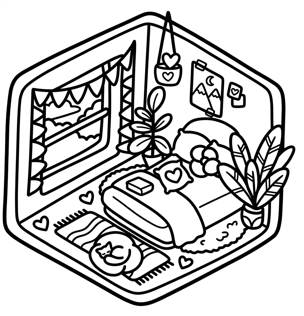 Cozy Corner 17 para colorear para imprimir pdf gratis